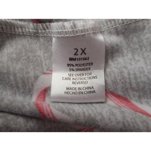 Grey Candy Cane in heart shapes knit  leggings 2x - Picture 4 of 4